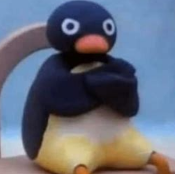 picture of penguin crossing it arms with anger